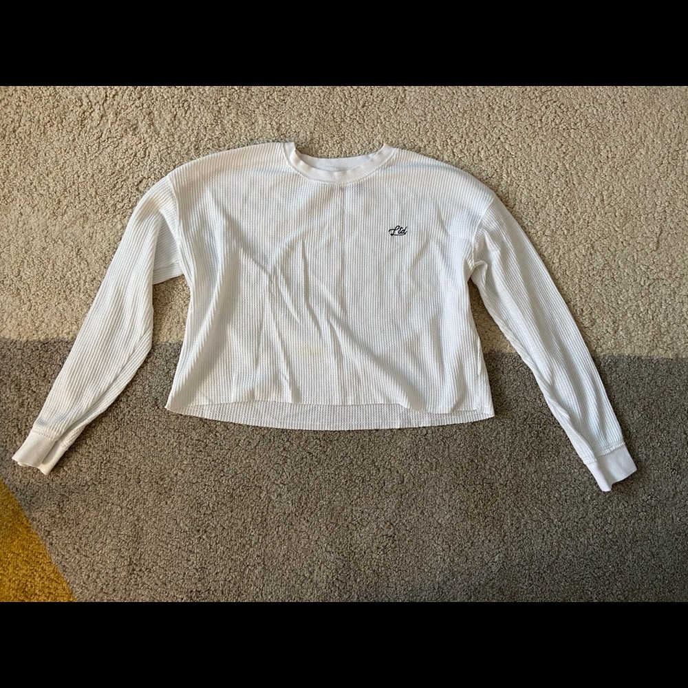 White waffle long-sleeve LTD shirt